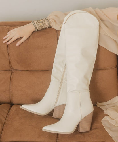 Clara - Knee-High Western Boots