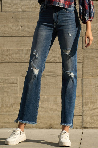 PREMIUM HIGH RISE CROP BOOT JEANS