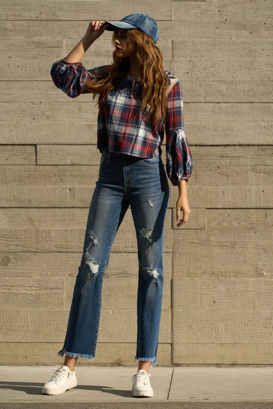 PREMIUM HIGH RISE CROP BOOT JEANS