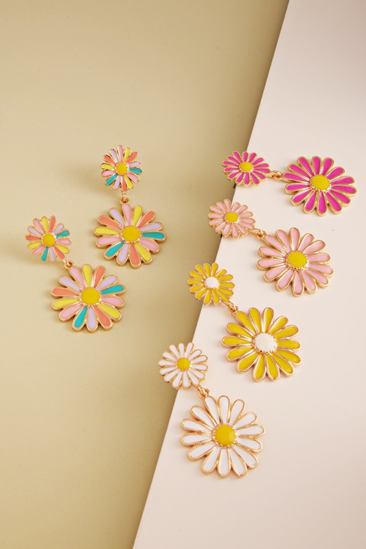 Double Daisy Post Earrings