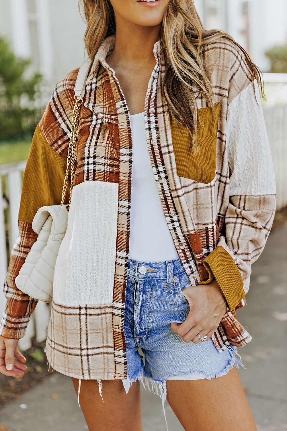 Plaid Color Block Shacket