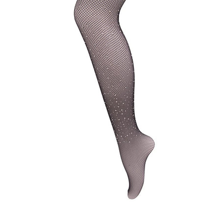 RHINESTONED SMALL FISH NET HOLE STOCKING