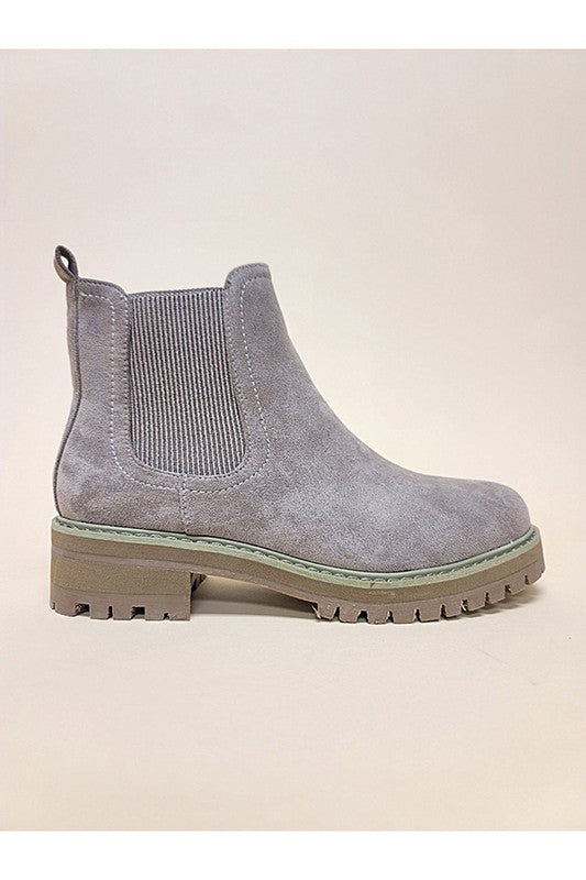 Suede slip on boot