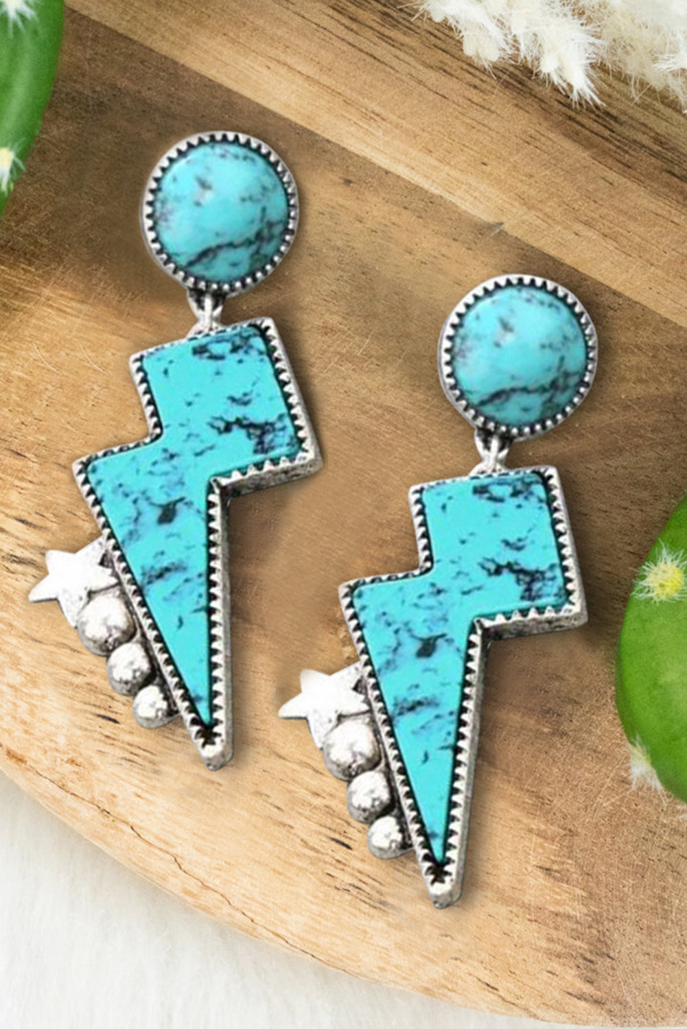 Turquoise Lightning Bolt Earring