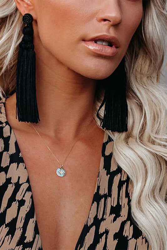 Black Bohemian Rope Tassel Earrings