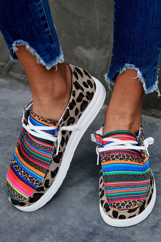 Leopard Serape Print Canva Shoe