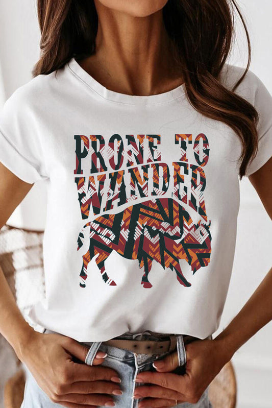 White "Prone To Wander" Tee