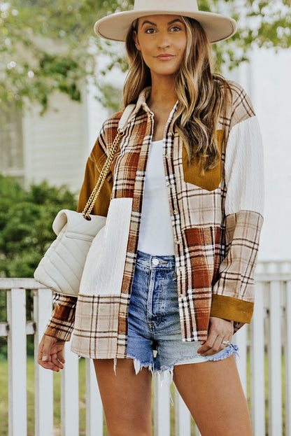 Plaid Color Block Shacket