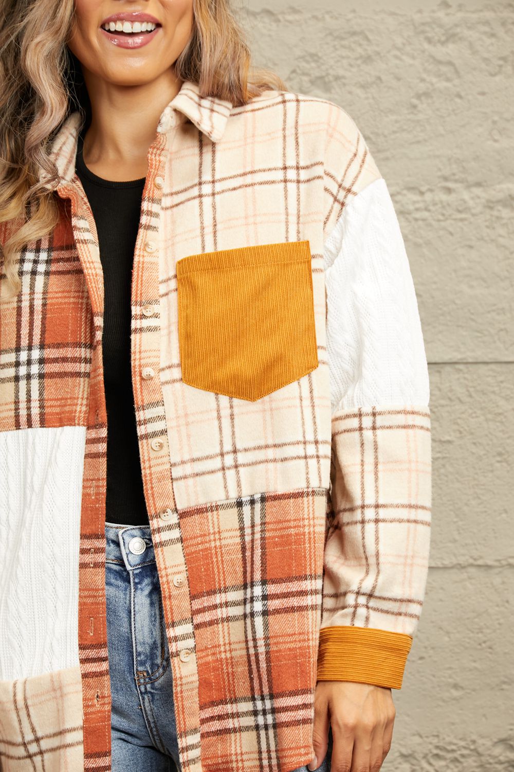 Plaid Color Block Shacket