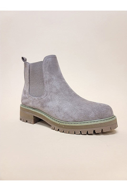 Suede slip on boot