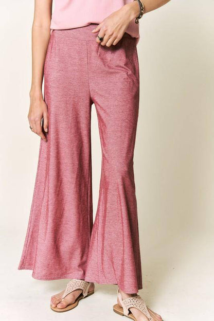 Petal Dew Solid Wide Waistband Wide Leg Pants