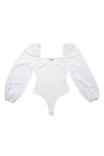 shirring sleeve bodysuit